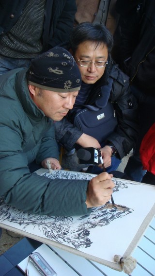 与范扬导师在一起写生