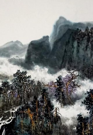 《云峰涌泉图》之局部