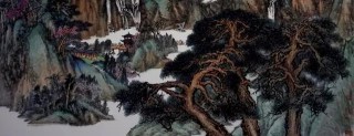 《云峰涌泉图》之局部