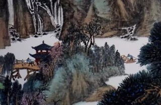 《云峰涌泉图》之局部