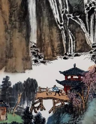 《云峰涌泉图》之局部