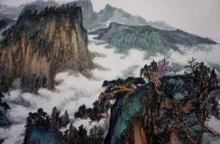 《云峰涌泉图》之局部