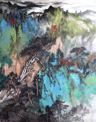 碧水青山图局部三