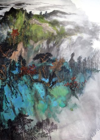 碧水青山图局部四